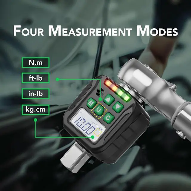Alt view image 2 of 7 - Digital Torque Wrench Adapter Set 1/2" Drive, Electric Wrenches, Snap on Digital Inch Pound Torque Wrench, 1/4", 3/8" Torque Adapter for Car, Motorcycle & Automotive
