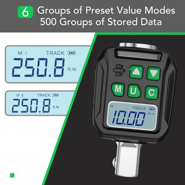 Alt view image 3 of 7 - Digital Torque Wrench Adapter Set 1/2" Drive, Electric Wrenches, Snap on Digital Inch Pound Torque Wrench, 1/4", 3/8" Torque Adapter for Car, Motorcycle & Automotive