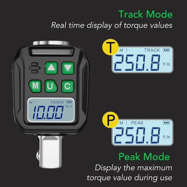 Alt view image 4 of 7 - Digital Torque Wrench Adapter Set 1/2" Drive, Electric Wrenches, Snap on Digital Inch Pound Torque Wrench, 1/4", 3/8" Torque Adapter for Car, Motorcycle & Automotive
