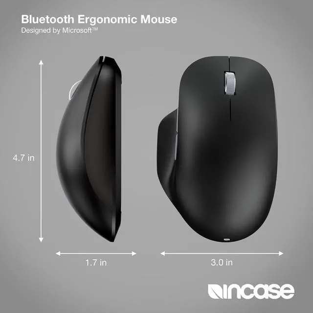 Alt view image 4 of 7 - Bluetooth Ergonomic Mouse Designed by Microsoft Two Thumb Buttons, Easy to Grip Thumb Rest, Precision Tracking, Connects 3 Devices, 15 Month Battery Life, Mac/Windows PCs/Laptops (Black)