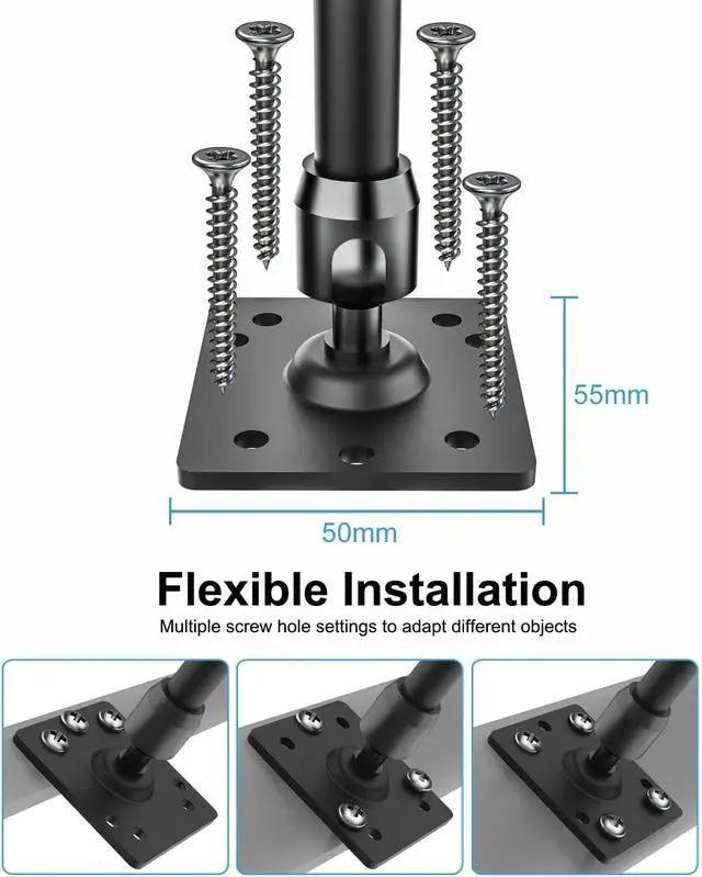 Alt view image 5 of 7 - Metal Tablet Wall Mount Holder with 360° Adjustable Foldable Arm, for iPad Pro Air Mini