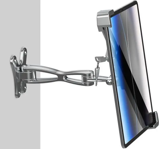 Main image of Anti-Theft iPad Wall Mount Tablet Holder for 7-11" Devices, Heavy Duty 360° Swivel Tablet Holder Stand with Security Lock and Key, Compatible with iPad Pro 9.7, 10.5, 11, Air, Mini, Galaxy Tab
