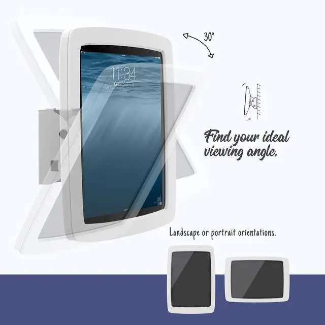 Alt view image 4 of 6 - Tablet Wall Mount Lockable Tiltable Anti Theft Security - Compatible with 10.9" iPad 10th, Pro 11" 1 2 3 4, Air 4 5, Air 11''(M2/M3/M4), iPad 11"(A16) - BSW102WA