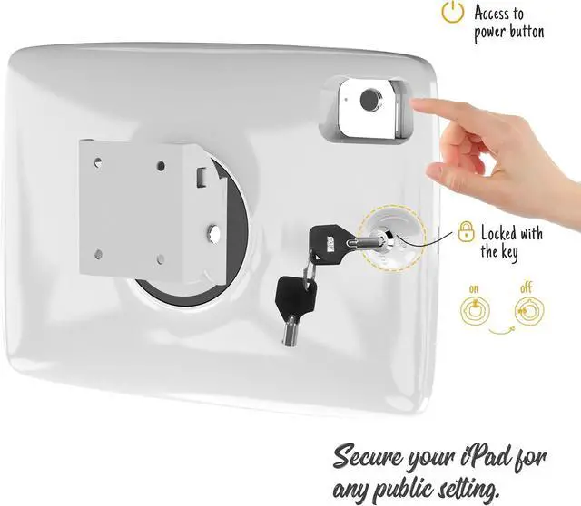Alt view image 5 of 6 - Tablet Wall Mount Lockable Tiltable Anti Theft Security - Compatible with 10.9" iPad 10th, Pro 11" 1 2 3 4, Air 4 5, Air 11''(M2/M3/M4), iPad 11"(A16) - BSW102WA