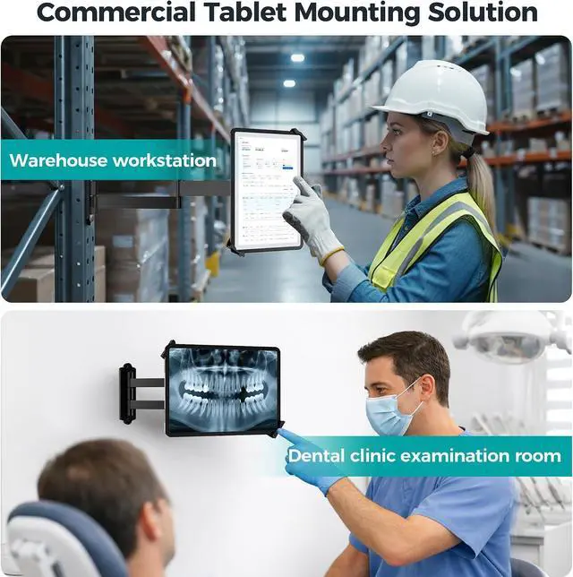Alt view image 6 of 7 - Anti Theft Tablet Wall Mount Holder Metal iPad Wall Mount for 7-14" Tablets