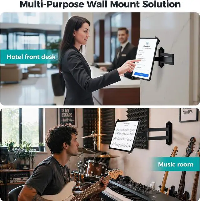 Alt view image 7 of 7 - Anti Theft Tablet Wall Mount Holder Metal iPad Wall Mount for 7-14" Tablets