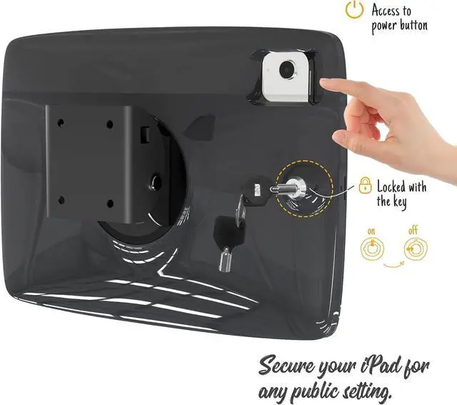 Alt view image 4 of 7 - Tablet Wall Mount Lockable Tiltable Anti Theft Security, Compatible with 10.9" iPad 10th, Pro 11" 1 2 3 4, Air 4 5, Air 11''(M2/M3/M4), iPad 11"(A16) - BSW102BA