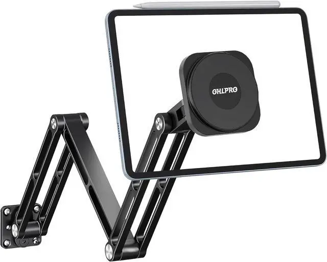Main image of Aluminum Tablet Wall Mount Holder - 360° Adjustable & Extendable Arm for iPad Pro/Air/Mini, Galaxy Tab 5-13"