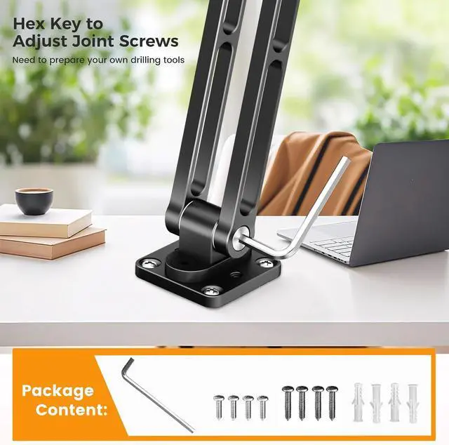 Alt view image 5 of 7 - Aluminum Tablet Wall Mount Holder - 360° Adjustable & Extendable Arm for iPad Pro/Air/Mini, Galaxy Tab 5-13"