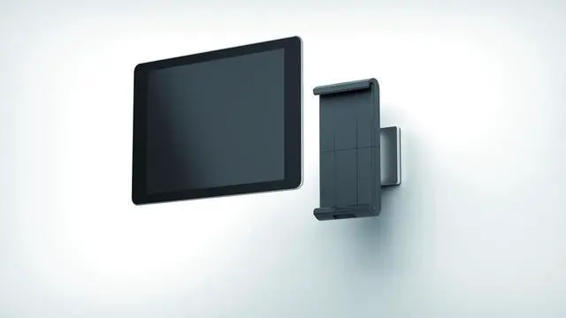 Alt view image 2 of 7 - Wall-Mounted Tablet Holder, Silver/Charcoal Gray