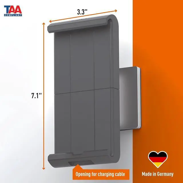 Alt view image 3 of 7 - Wall-Mounted Tablet Holder, Silver/Charcoal Gray