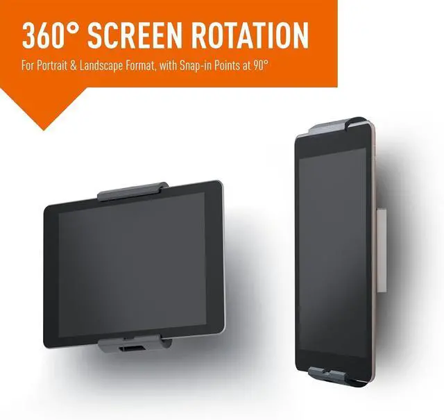 Alt view image 7 of 7 - Wall-Mounted Tablet Holder, Silver/Charcoal Gray