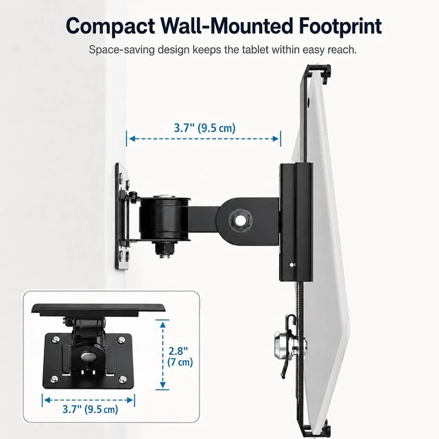 Alt view image 4 of 7 - Heavy-Duty Anti-Theft iPad Wall Mount, Security Tablet Holder