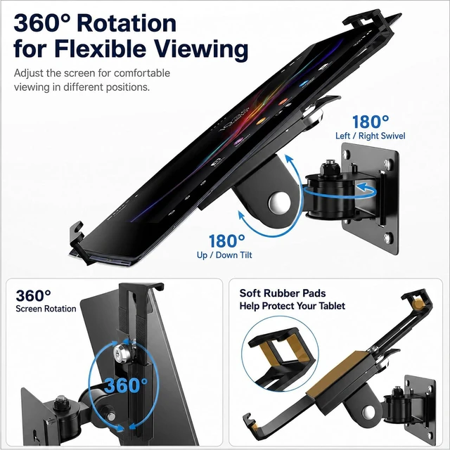 Alt view image 5 of 7 - Heavy-Duty Anti-Theft iPad Wall Mount, Security Tablet Holder