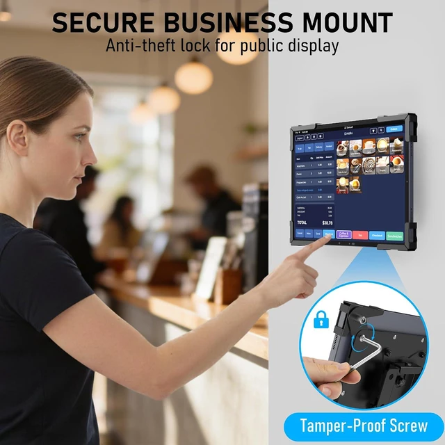 Alt view image 2 of 7 - Metal Enclosure Tablet Wall Mount, iPad Holder for Retail POS & Smart Home