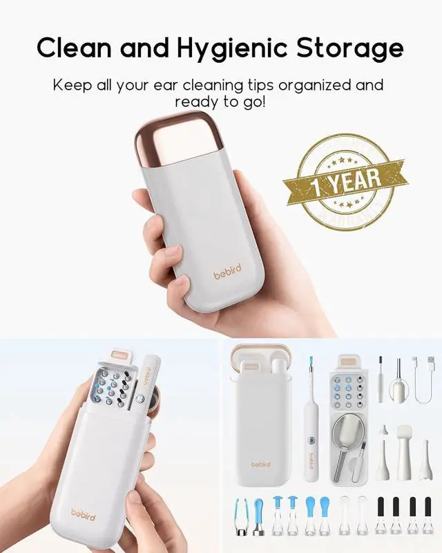 Alt view image 6 of 7 - Earsight Plus R37R Ear Wax Removal Tool Camera, FSA HSA Eligible Items, Smart Ear Cleaner with Painless Visual Tweezers, Flexible Ear Camera Otoscope, Home ENT Cleaning Kit for Family,White