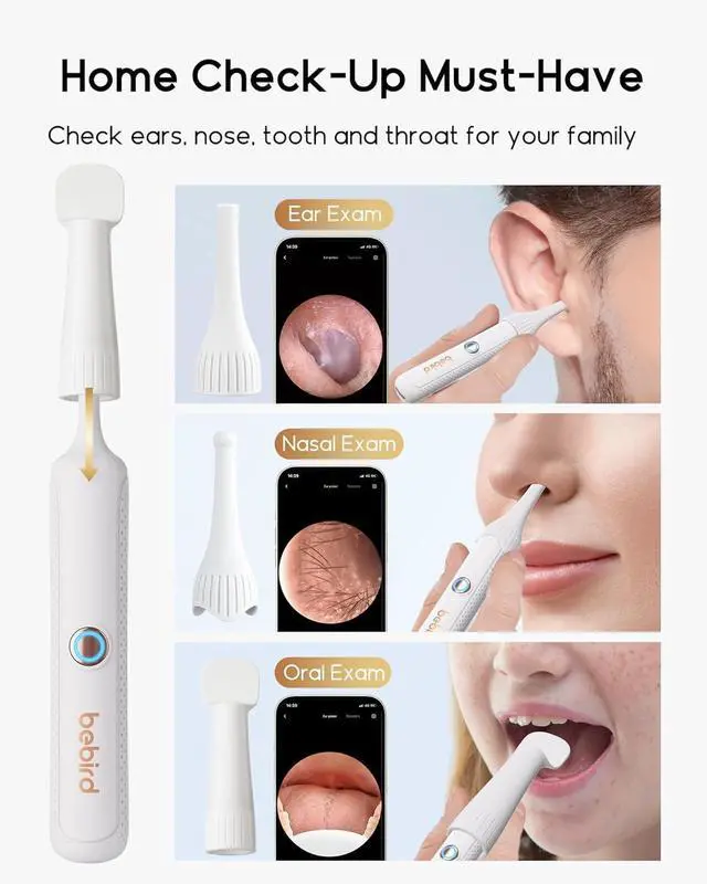 Alt view image 7 of 7 - Earsight Plus R37R Ear Wax Removal Tool Camera, FSA HSA Eligible Items, Smart Ear Cleaner with Painless Visual Tweezers, Flexible Ear Camera Otoscope, Home ENT Cleaning Kit for Family,White