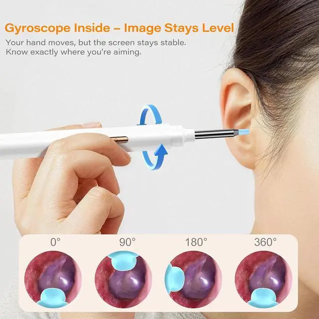 Alt view image 5 of 7 - Ear Wax Removal Tool Camera with Screen, Smart Screen Ear Wax Removal Kit with 2.8'' HD Display, WiFi Automatic Connect - Ear Cleaner Tool with Camera&Screen, 6 Replaceable Tips, No App/Phone Needed