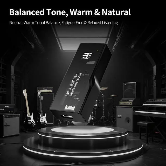 Alt view image 3 of 7 - TRI TK1 USB C DAC Headphone Amp Mini Amplifier, USB C to 3.5mm 4.4mm Amp with Dual CS43131 Decoder, Headphone Splitter Portable IEM DAC for KZ ZS10 PRO in Ear Monitor (Type-C Jack