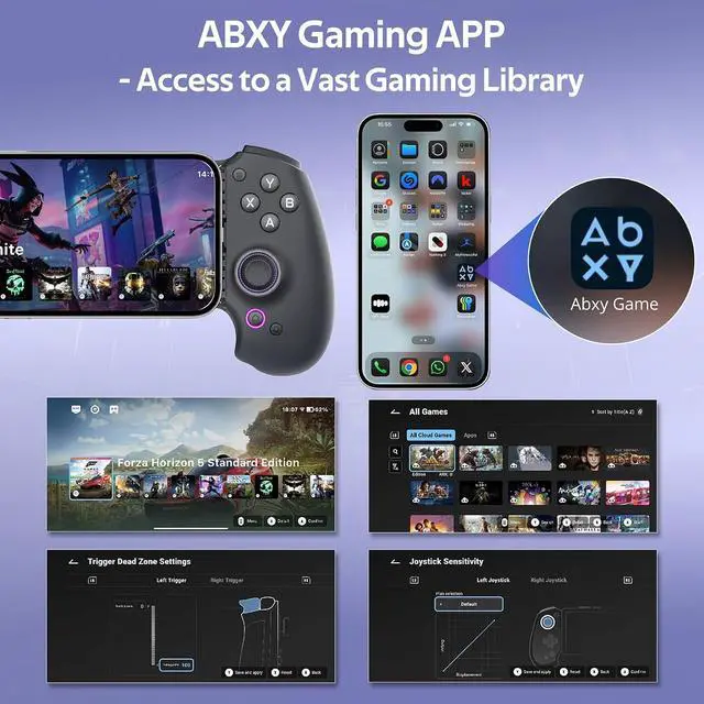 Alt view image 3 of 7 - S9 Full-Size Bluetooth Type-C Mobile Gaming Controller for Switch iPhone iPad Android Phone Tablets,Wireless Gamepad with Hall Joystick Trigger,Customizable ButtonsFree Key MappingAPP