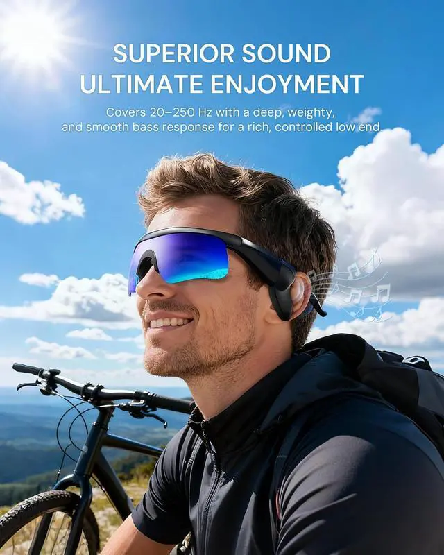 Alt view image 2 of 7 - Bluetooth Audio Sunglasses: Polarized UV400 with Speakers