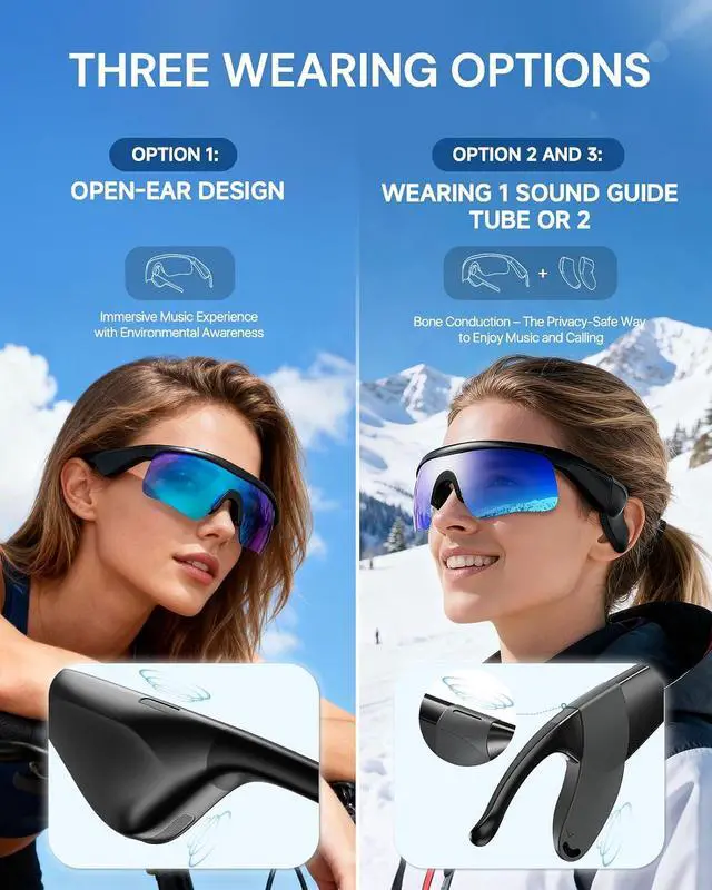 Alt view image 3 of 7 - Bluetooth Audio Sunglasses: Polarized UV400 with Speakers