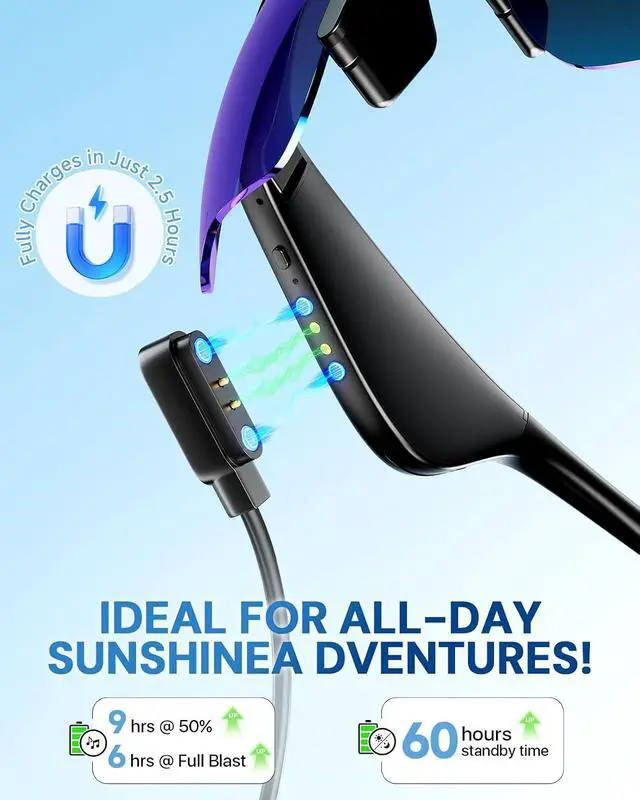 Alt view image 7 of 7 - Bluetooth Audio Sunglasses: Polarized UV400 with Speakers