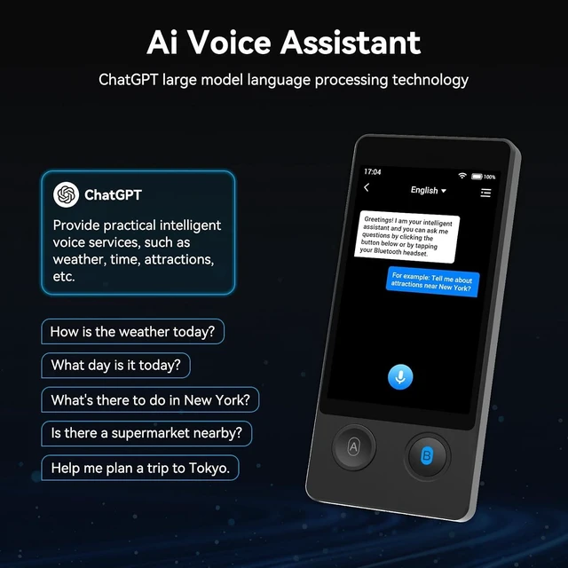 Alt view image 6 of 7 - W12 AI Language Translator, No WiFi Needed, 150+ Languages with ChatGPT, Offline & Photo Translation