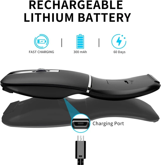 Alt view image 4 of 7 - Bluetooth Arc Travel Mouse BT & USB Wireless Dual Mode, Rechargeable