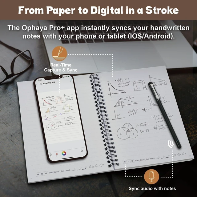 Alt view image 2 of 7 - Smart Digital Notebook and Smart Pen Real-Time Sync to Phone