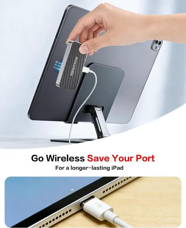 Alt view image 5 of 7 - Magnetic Wireless Charger for iPad Pro 13" M4/M5 ONLY,35W Fast Charging Smart Connector Charger for ipad Tablet, Aluminum Alloy Wireless Charging Pad with USB-C Cord Cable (Adapter Not Included)