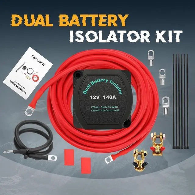 Alt view image 7 of 7 - 12v 140 A Dual Battery Isolator Kit - ATV/UTV Wiring Kit - Voltage Sensitive Relay - VSR - Boat Dual Battery Smart Isolator Kit, Automatic Battery Disconnect Switch