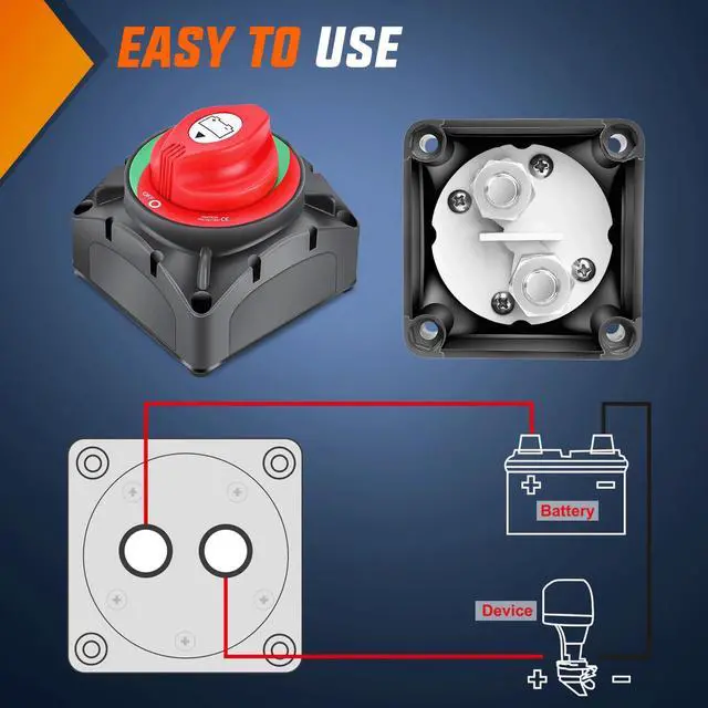 Alt view image 5 of 7 - 600A High Current Battery Switch | 12V-48V ON Off Heavy Duty Battery Power Cut Master Switch Disconnect Isolator for Truck Vehicle Trailer RV Marine Boat Yacht