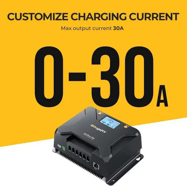Alt view image 3 of 7 - MPPT Solar Charge Controller 30A, w/ Low-Temp Cut-Off, APP Control, Backlit LCD, 30 Amp Solar Panel Regulator 12V/24V for LiFePO4, SLD, Gel, FLD, AGM Battery, RV, Marine, Upgraded