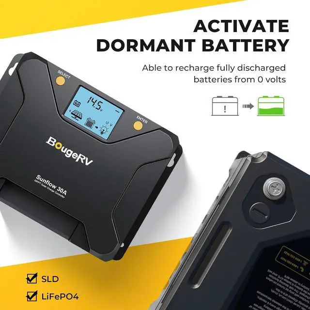 Alt view image 4 of 7 - MPPT Solar Charge Controller 30A, w/ Low-Temp Cut-Off, APP Control, Backlit LCD, 30 Amp Solar Panel Regulator 12V/24V for LiFePO4, SLD, Gel, FLD, AGM Battery, RV, Marine, Upgraded