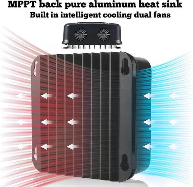 Alt view image 7 of 7 - 40A MPPT Solar Charge Controller, App Control,12V/24V for Off-Grid | 99% Tracking Efficiency, Max 100V PV Input, LCD Display,FLD & LiFePO4 Support for RVs,Boats,Cabins,House & Solar Panels.