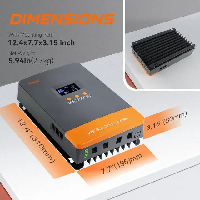 Alt view image 7 of 7 - PowMr 100A MPPT Solar Charge Controller 12V/24V/48V | 12 Units Parallel Support | Dual Cooling Fan & Wide Voltage | Compatible with Lithium/Lead-Acid Batteries | Overload Protection