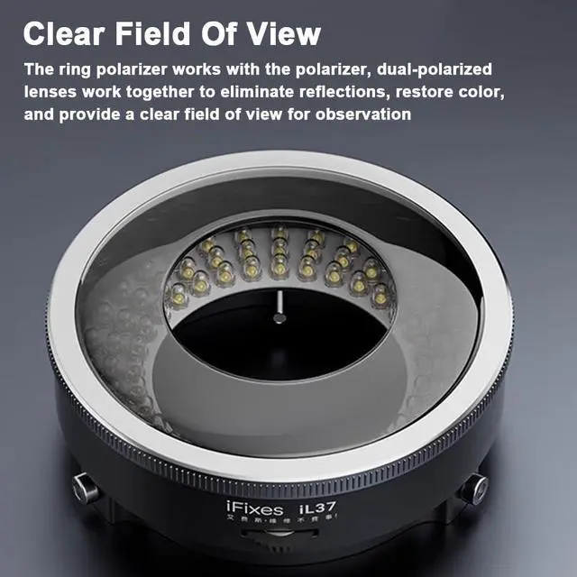 Alt view image 2 of 7 - iFixes iL37 Microscope Polarized Optical System LED Illuminating Ring Light 96pcs LED Light Beads Microscope Glareproof Lights Source