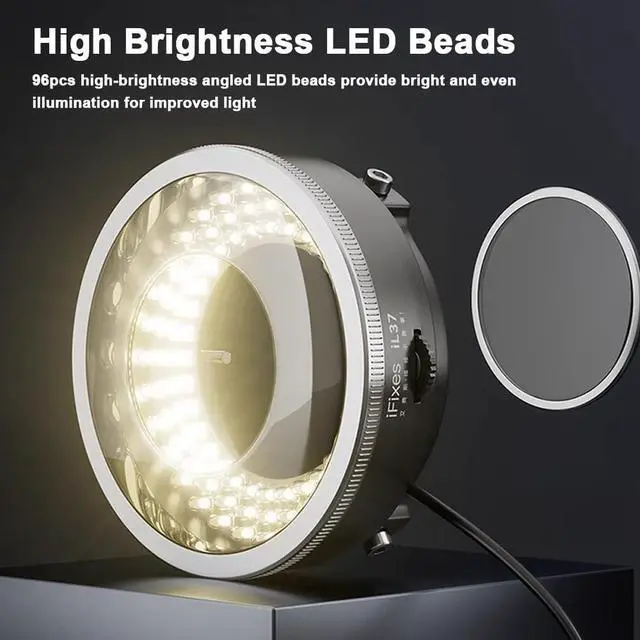 Alt view image 6 of 7 - iFixes iL37 Microscope Polarized Optical System LED Illuminating Ring Light 96pcs LED Light Beads Microscope Glareproof Lights Source