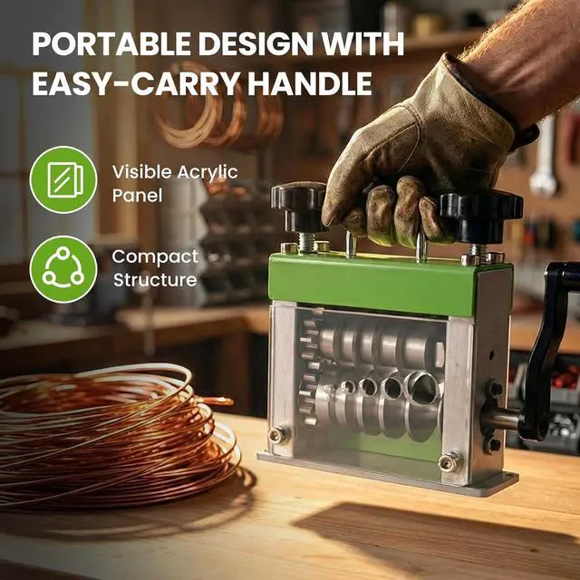 Alt view image 7 of 7 - Manual Wire Stripping Machine with 6 Channels 5 Blades | Drill Powered Hand Crank Wire Stripper Tool Fits 0.06"0.67" Wires, Scrap Wire Stripping Machine for Scrap Copper Recycling