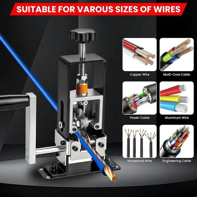 Alt view image 5 of 7 - Wire Stripper Machine, Suitable for Copper Recycling, 0.2"to 1" | Wire Stripper Machines, Dual-Mode Drive: Manual or Electric, A Total of 3 Replacement Blades
