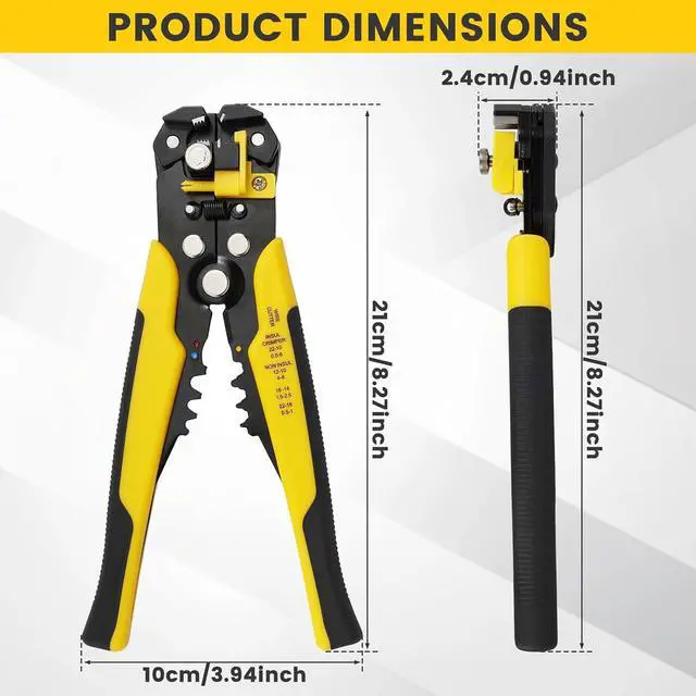 Alt view image 2 of 7 - 10 Pack Self-Adjusting Wire Stripper Bulk, 3-in-1 Automatic Wire Stripping Crimping Cutting Tool, 10-24 AWG (0.2-6.0mm²) Zinc Alloy Wire Cutter Stripper for Electricians DIY