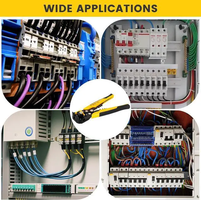 Alt view image 3 of 7 - 10 Pack Self-Adjusting Wire Stripper Bulk, 3-in-1 Automatic Wire Stripping Crimping Cutting Tool, 10-24 AWG (0.2-6.0mm²) Zinc Alloy Wire Cutter Stripper for Electricians DIY
