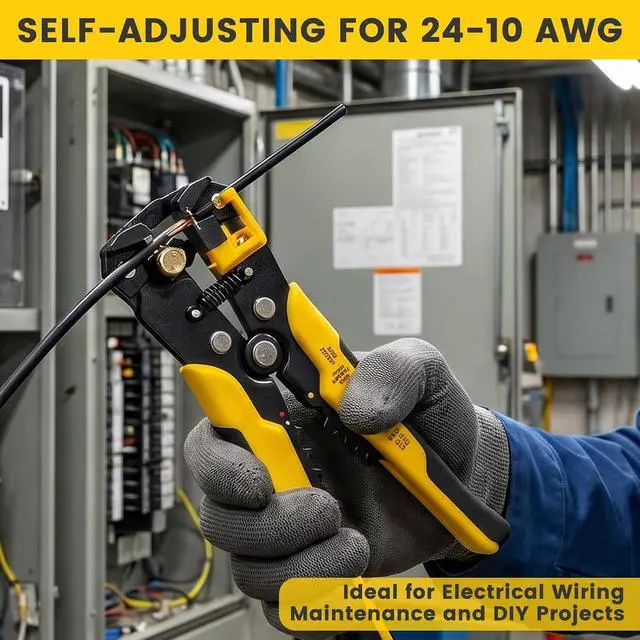 Alt view image 6 of 7 - 10 Pack Self-Adjusting Wire Stripper Bulk, 3-in-1 Automatic Wire Stripping Crimping Cutting Tool, 10-24 AWG (0.2-6.0mm²) Zinc Alloy Wire Cutter Stripper for Electricians DIY