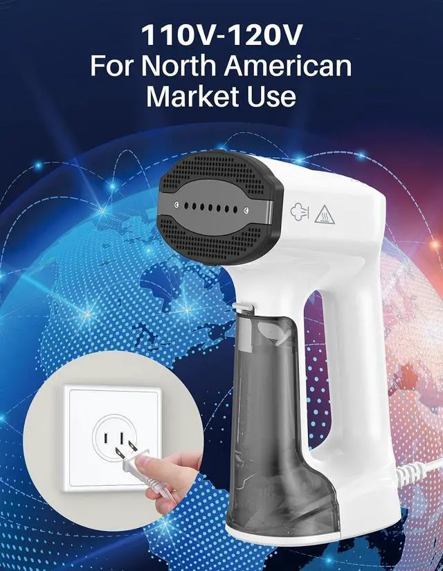 Alt view image 7 of 7 - Vacuum Steamer for Clothes, 3500Pa Handheld Clothes Steamer | Steam & Dry 2-in-1 Modes, LED Display, 1200W High Power Garment Steamer, 3X Faster Wrinkle Removal Clothes Steamer, 110-120V
