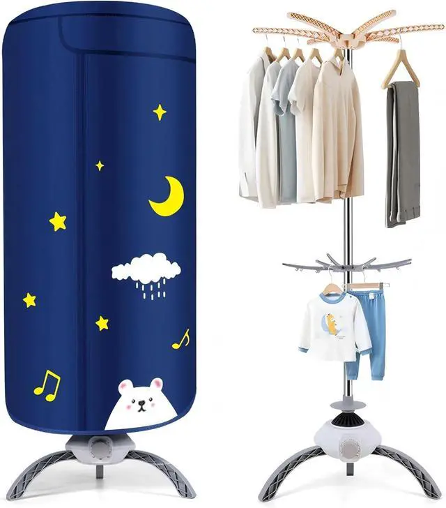 Main image of Portable Clothes Dryer, 900W Fast Drying & Large Load Capacity for Laundry and Shoes - Compact Mini Dryer Machine for Travel, Apartments, RV, Dorm Blue Polar Bear