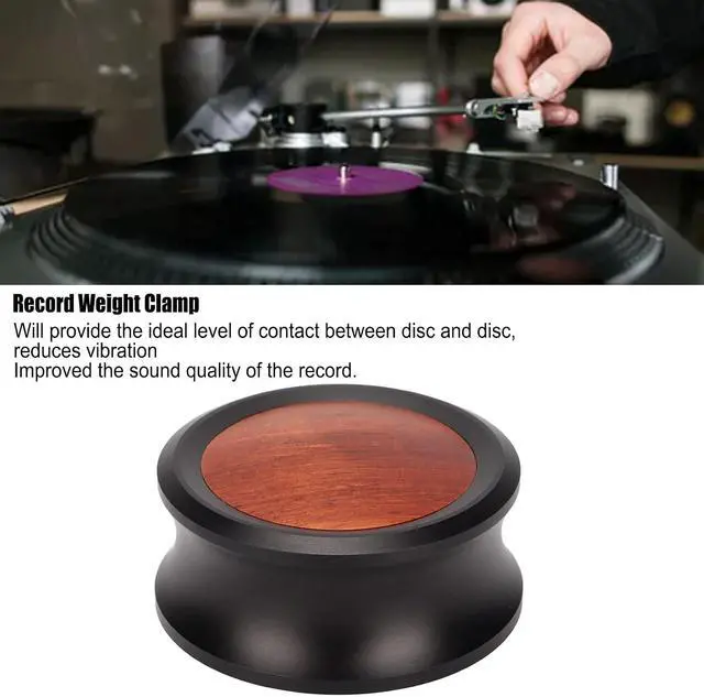Alt view image 2 of 7 - Record Weight Stabilizer,Turntable Weight Clamps Solid Wood Weight Stabilizer of Turntable Disc Record Player,CD Player, Chassis, Speakers