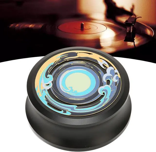 Alt view image 4 of 7 - HiFi Disc Stabilizer, Record Weight Stabilizer, Professional Record Clamp Turntables Disc Stabilizer with Silicone Bottom Pad for Record Player, Vibration Damping(Black)