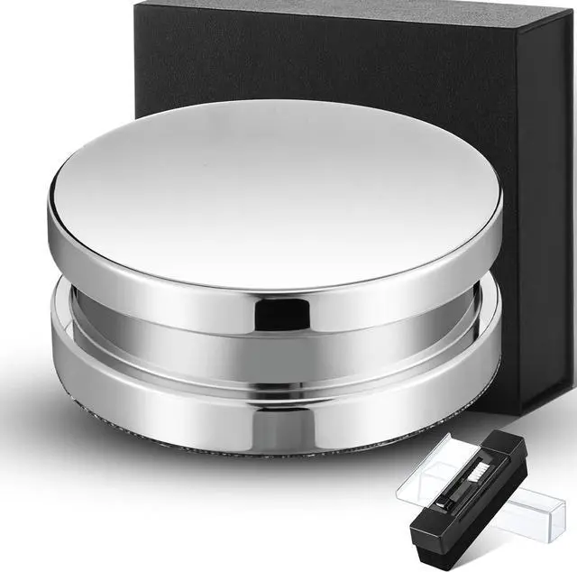 Main image of 26.8 Ounce/ 760 Gram Record Weight Stabilizer with Brush Gift Box,Silver | Turntable Clamp Heavy Weight High Mass Steel Lp Disc Vinyl Record Player Accessory for Vibration Damping Christmas Favor Gift