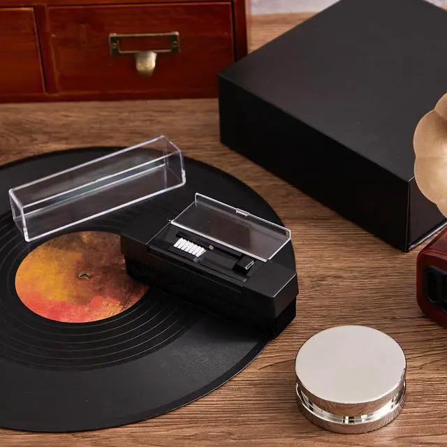 Alt view image 7 of 7 - 26.8 Ounce/ 760 Gram Record Weight Stabilizer with Brush Gift Box,Silver | Turntable Clamp Heavy Weight High Mass Steel Lp Disc Vinyl Record Player Accessory for Vibration Damping Christmas Favor Gift